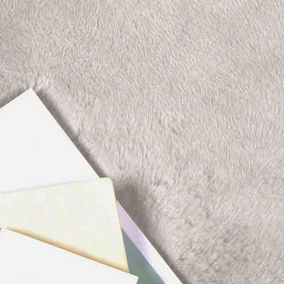 Produktbild von Rutschfester Teppich aus Kunstkaninchenfell OLITE Beige