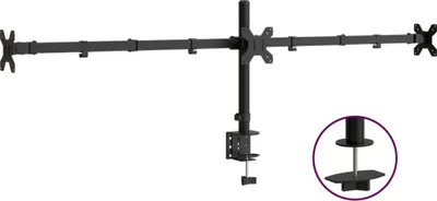 Produktbild von vidaXL Tischhalterung für 3 Monitore Schwarz Stahl VESA 75/100 mm