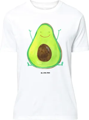 Produktbild von Mr. & Mrs. Panda Größe XL T-Shirt Avocado Glücklich - Weiß - Geschenk, mit Spruch, Frucht, Freude, Chaos, Tshirt, Shirt