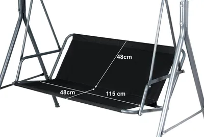 Obrázek produktu pro Náhradní potah na křeslo, černý, 115x48 cm - ochrana pro venkovní nábytek