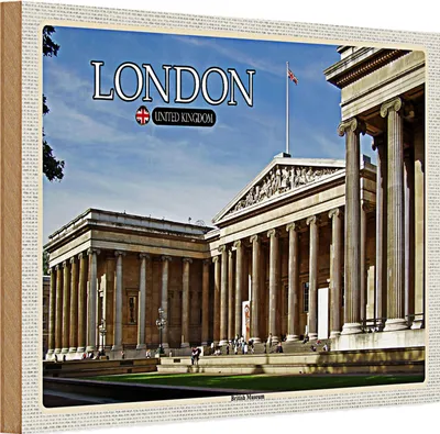 Produktbild von Holzschild Städte British Museum London England 30x20cm