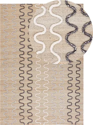 Produktbild von BELIANI Teppich Jute Beige Geometrisches Muster 140 x 200 cm rustikal Boho