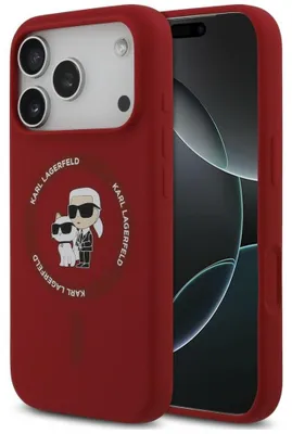 Immagine prodotto di Anello in silicone Karl Lagerfeld, modello Karl&Choupette, compatibile con Apple iPhone 18 Pro / 17 Pro, colore rosso