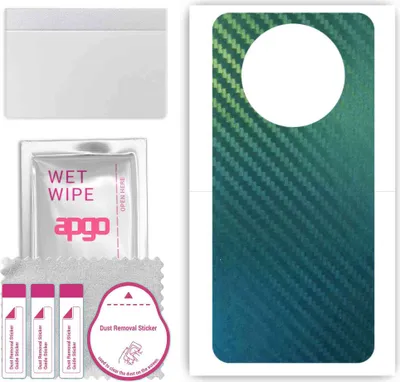 Produktbild von apgo Rückseite Schutzfolie, Skin, kompatibel mit ZTE Nubia Focus Pro 5G, Hinten Displayschutzfolie aus Vinylfolie, kratzfest, einfache Montage - Kohlenstoff-Chamäleon CAKA1