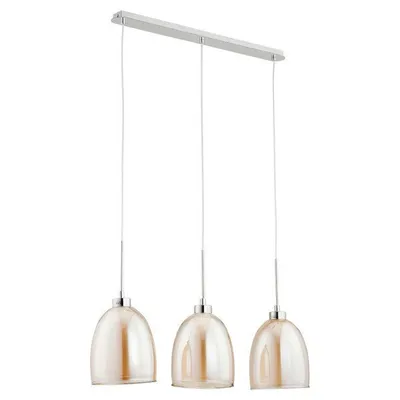 Zdjęcie produktu dla Żyrandol Ronda chromowany-herbaciany 3xE27x60W szkło wym:100x70x21cm IP20 Alfa