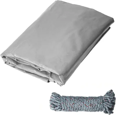 Produktbild von Graue Abdeckplane 3x5m mit Ösen aus PVC 420 g/m², wasserdicht und reißfest