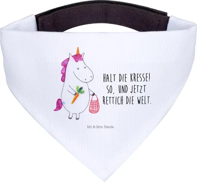 Produktbild von Mr. & Mrs. Panda Halstuch Hund Einhorn Gemüse - Weiß - Geschenk, Biomarkt, Unicorn, Hunde, Für, Bandana, Wochenmarkt, Hunde-Halstuch, Einhörner