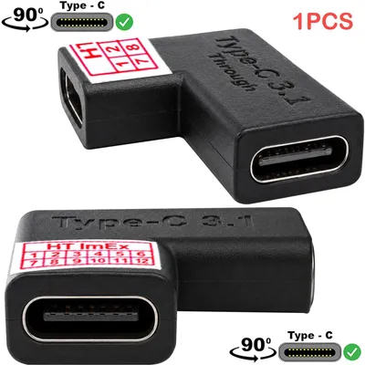 Produktbild von USB-C auf USB-C Adapter 90 Grad Winkel Buchse zu Buchse Kupplung Konverter
