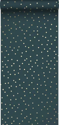 Obrázek produktu pro ESTAhome tapeta Dots tmavě modrá a zlatá - 139276 - 0,53 x 10,05 m