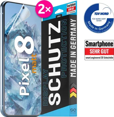 Produktbild von Smart Engineered SE0-F0102-0430-23-M, Google, Pixel 8, Kratzresistent, Schockresistent, Transparent, 2 Stück(e)