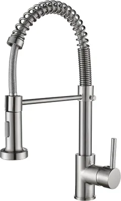 Produktbild von Professionelle Küchenarmatur mit Schraubhandgriff und ausziehbarer Duschkopf - Mischarmatur Hochdruck