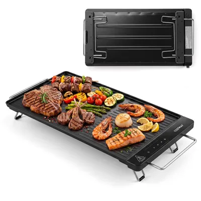 Produktbild von COSTWAY elektrische Grillplatte 1300W, Teppanyaki Elektrogrill mit abnehmbarem Touch-Panel Temperaturregelung Antihaftbeschichtung & Fettauffangschale