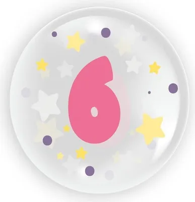 Zdjęcie produktu dla Balony Tuban 45 cm – cyfra 6 dla dziewczynki