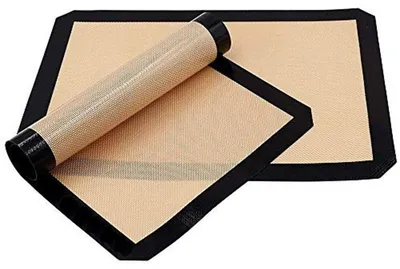 Produktbild von Silikon Backmatte - Backunterlage - Antihaft Backfolie - Wiederverwendbar und langlebig - Schwarz - 2 Stš¹ck
