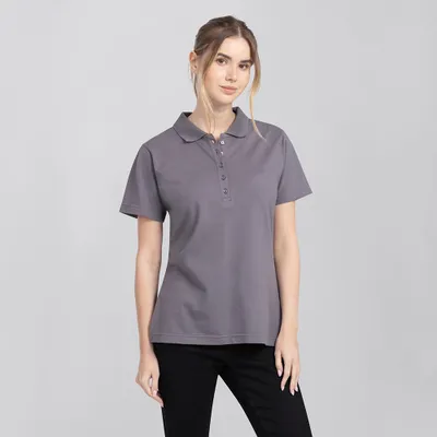 Produktbild von Damen Poloshirt, graphit, Größe S : S : graphit : 96% Baumwolle 4% Elasthan