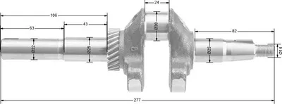 Obrázek produktu pro Loncin LCP70FA LCP70FC B-E5 LC1P68FA klikový hřídel ORIGINÁLNÍ DÍL 130290321-0001