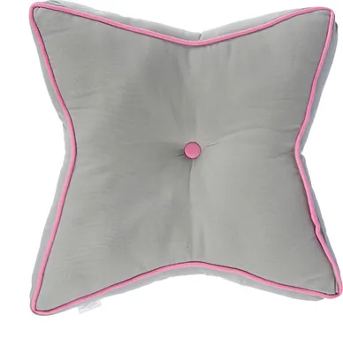 Produktbild von HOMESCAPES Bodenkissen Stern 100% Baumwolle mit Polyester Füllung rosa und grau