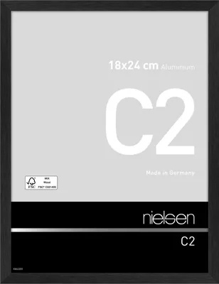 Image de Cadre en aluminium Nielsen C2 18 x 24 cm, texture noire mate