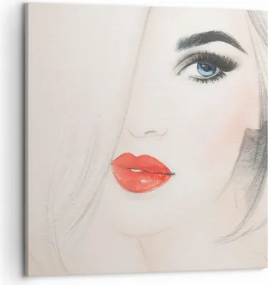 Produktbild von Bild auf Leinwand - Leinwandbild - Frau Gesicht Lippen - 50x50cm - Wand Bild - Wanddeko - Wandbilder - Leinwanddruck - Bilder - Kunstdruck - Wanddekoration - Leinwand bilder - Wandkunst - AC50x50-3860