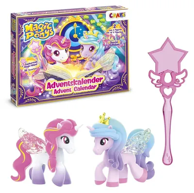 Produktbild von CRAZE MAGIC PONYS Adventskalender Kinder – Pferde Spielzeug Weihnachtskalender für Mädchen mit Pony Figuren & Zubehör – Perfekt für kleine Pferdefans