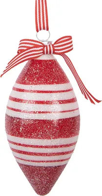 Immagine prodotto di Guaina natalizia Clayre & Eef Ø 6x12 cm in vetro rosso bianco