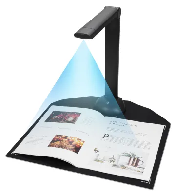 Zdjęcie produktu dla Kamera dokumentacyjna, skaner książek w formatach A3 i A4 z oświetleniem wypełniającym LED, rozdzielczość HD 16 megapikseli, szybkie skanowanie, obsługa wielojęzycznego oprogramowania OCR, złącze USB, kompatybilność z systemem Windows; przeznaczona do dokumentów tożsamości, paszportów, książek, dla nauczycieli, do nauczania online oraz dla studentów, nauczania na odległość