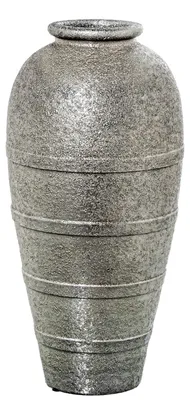 Keramik-Vase, silberfarben, 26 x 26 x 60 cm