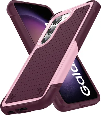 Produktbild von Für Samsung Galaxy S23 Hülle Militärqualität Stoßfest Hybrid 2 in 1 Hart PC Weich TPU Handyhülle Pink Rot