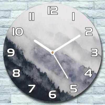 Produktbild von Wanduhr aus Glas Rund fi 30 Landschaft Berg Quarz Deko Schlafzimmer Büro