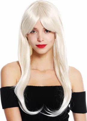 Produktbild von WIG ME UP Perücke lang glatt Pony gescheitelt Blond Weißblond Mix VK-30-266T