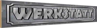 Produktbild von vianmo Holzschild 10x46 cm Werkstatt Auto Garage