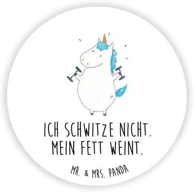 Produktbild von Mr. & Mrs. Panda magnet Einhorn Fitness - Weiß - Geschenk, Kühlschrank, whiteboardmagnet, Unicorn, pinnwand, für, Fitnessstudio, Sport, Sixpack, Kühlschrankmagnet, Gym