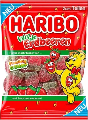 Immagine prodotto di Haribo Wild Strawberries gomma da masticare al gusto di fragola 175g
