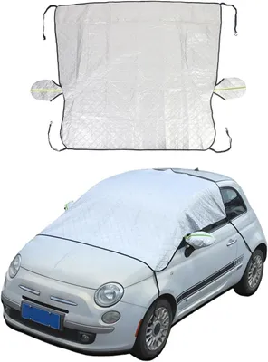 Productafbeelding van Voorruitafdekking, vorstbescherming voor voorruiten, voorruitafdekking, winter, met spiegeltas (geschikt voor FIAT 500 2010-2025)