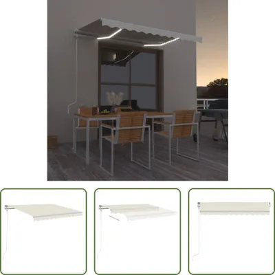 Produktbild von The Living Store Automatische Markise mit LED & Windsensor 350x250 cm Creme