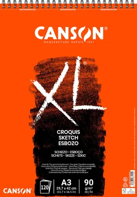 Obrázek produktu pro Canson XL Sketch, Sešit s uměleckým papírem, 90 g/m², 20 listy