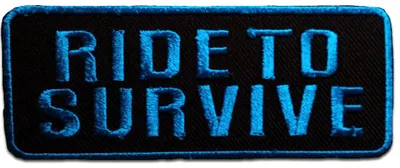 Obrázok produktu pre Ride To Survive Biker - nášivka, nažehľovacia nášivka, nášivka, nášivky, na nažehlenie, veľkosť: 9,5 x 3,8 cm