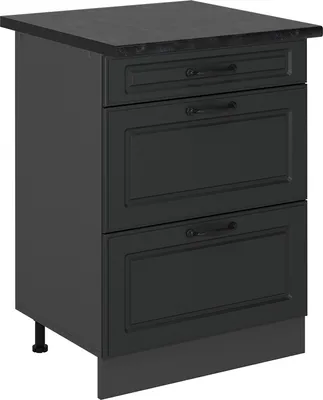 Produktbild von Küchenunterschrank Vicco R-Line Anthrazit Landhaus 60 cm mit Schubladen, AP Anthrazit, Model 53984