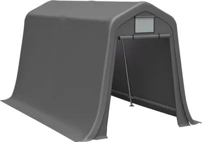 Obrázok produktu pre Prístrešok na bicykle – skladovací stan – 3,66 × 2,13 × 2,25 m – 201T polyester – železná konštrukcia – vodotesný – odolný voči vetru – sivý