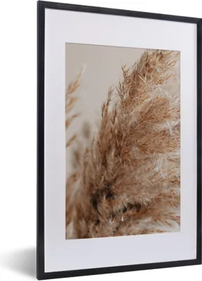 Produktbild von MuchoWow® Gerahmtes Poster Gras - Pflanzen - Natur - Pampasgras 40x60 cm - Poster mit Schwarzem Bilderrahmen Wandposter Rahmen Foto Bilder - Poster in Rahmen