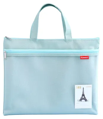 Produktbild von Dokumententasche, Reißverschlussetui, Tragetasche, Nylonnetztasche, wasserdicht, Doppelreißverschluss, kleine Etiketten, für Studenten, Bürobedarf, Reisetasche, grün