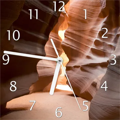 Produktbild von Wallario Design Wanduhr Antelope Canyon Arizona  USA aus Echtglas, Größe 20 x 20 cm