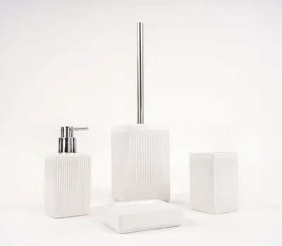 Produktbild von Badaccessoire-Set weiß Edelstahl