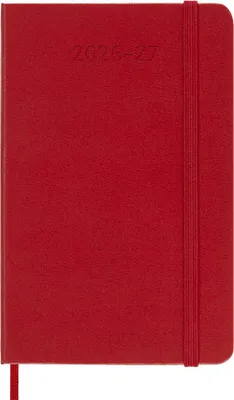 Produktbild von Moleskine 18 Monate Wochen Notizkalender 2026/2027, P/A6, 1 Wo = 1 Seite, Rechts linierte Seite, Fester Einband, Scharlachrot