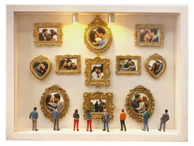 Produktbild von Mini-Museums-Silhouette-Box – beleuchteter Schattierungsbox-Fotorahmen, handgefertigte Schreibtischdekoration | Erinnerungsrahmen mit Lichtern | für Sammler, Zuhause, Büro, Wohnheim, Wohnzimmer