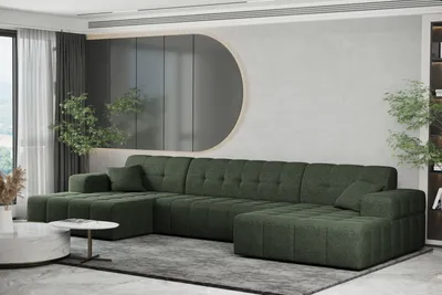 Produktbild von Kaiser Möbel Ecksofa U-form Sofa U-form Wohnzimmer NIMES Stoff Verita Dunkelgrun