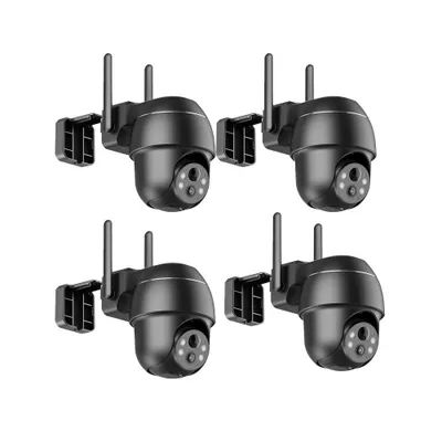 Obrázek produktu pro 2K+ 5MP PT dohledová kamera venkovní baterie, otáčení a naklápění a barevné noční vidění, 2,4/5GHz WiFi, detekce osob/vozidel 4ks