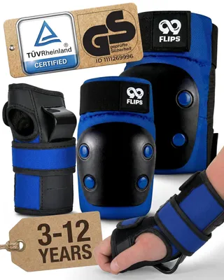Imagen del producto de Conjunto de protectores para rodillas y codos, de 6 piezas, talla S/M, para niños que practican patinaje
