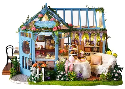 Book Nook Kit Mini-Puppenhaus mit LED, 3D-Puzzle, Buchstütze