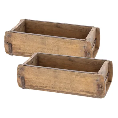 Produktbild von Novaliv 2x Holzkiste Vintage 30 x 15 x 10 cm Alte Ziegelform Holz EIN KAMMER Allzweckkiste aus recyceltem Altholz Jede Form EIN Unikat - Geschenkkiste